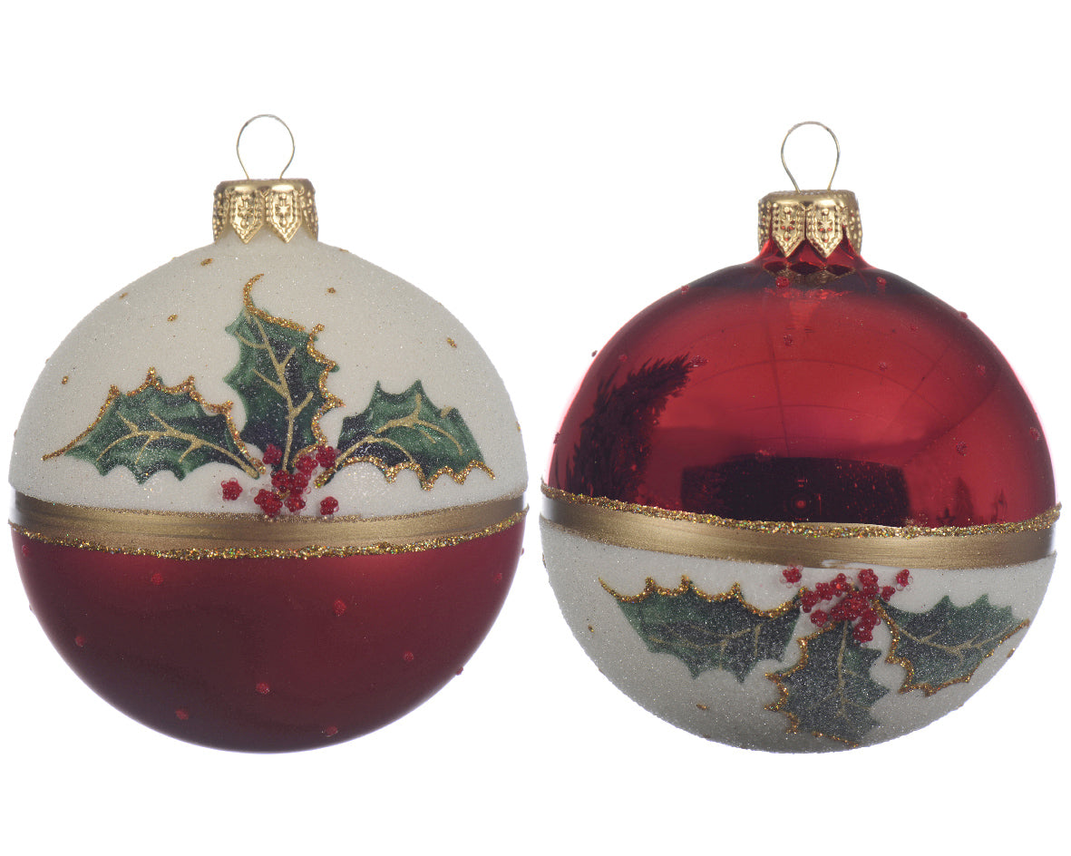 Χριστουγεννιάτικη Μπάλα 8 εκ. (set 2 τεμαχίων)