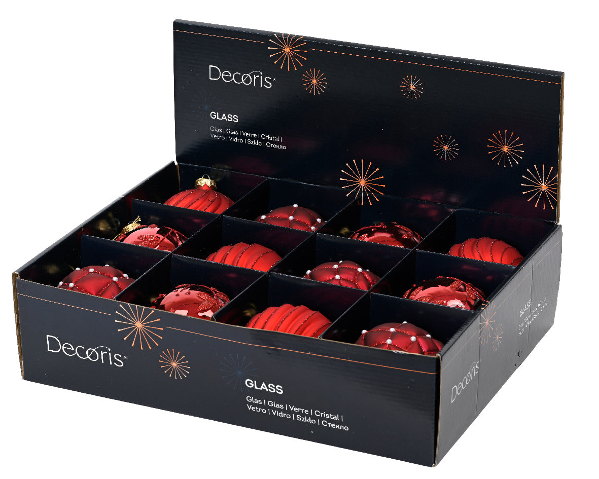 Χριστουγεννιάτικη Μπάλα 10 εκ με σχέδια (set 3 τεμαχίων)