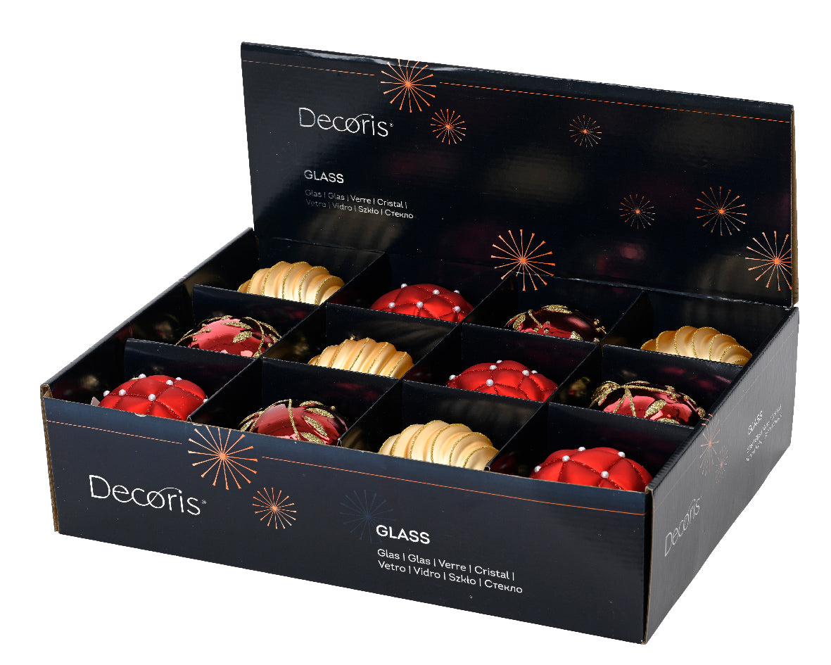 Χριστουγεννιάτικη Μπάλα 10 εκ με σχέδια (set 3 τεμαχίων)