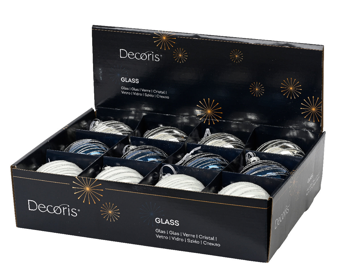 Χριστουγεννιάτικη Μπάλα 8 εκ με σχέδια (set 3 τεμαχίων)