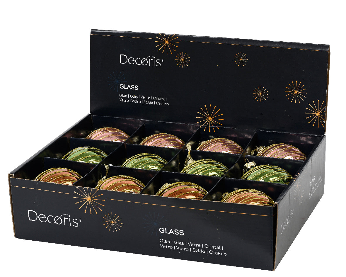 Χριστουγεννιάτικη Μπάλα 8 εκ με σχέδια (set 3 τεμαχίων)