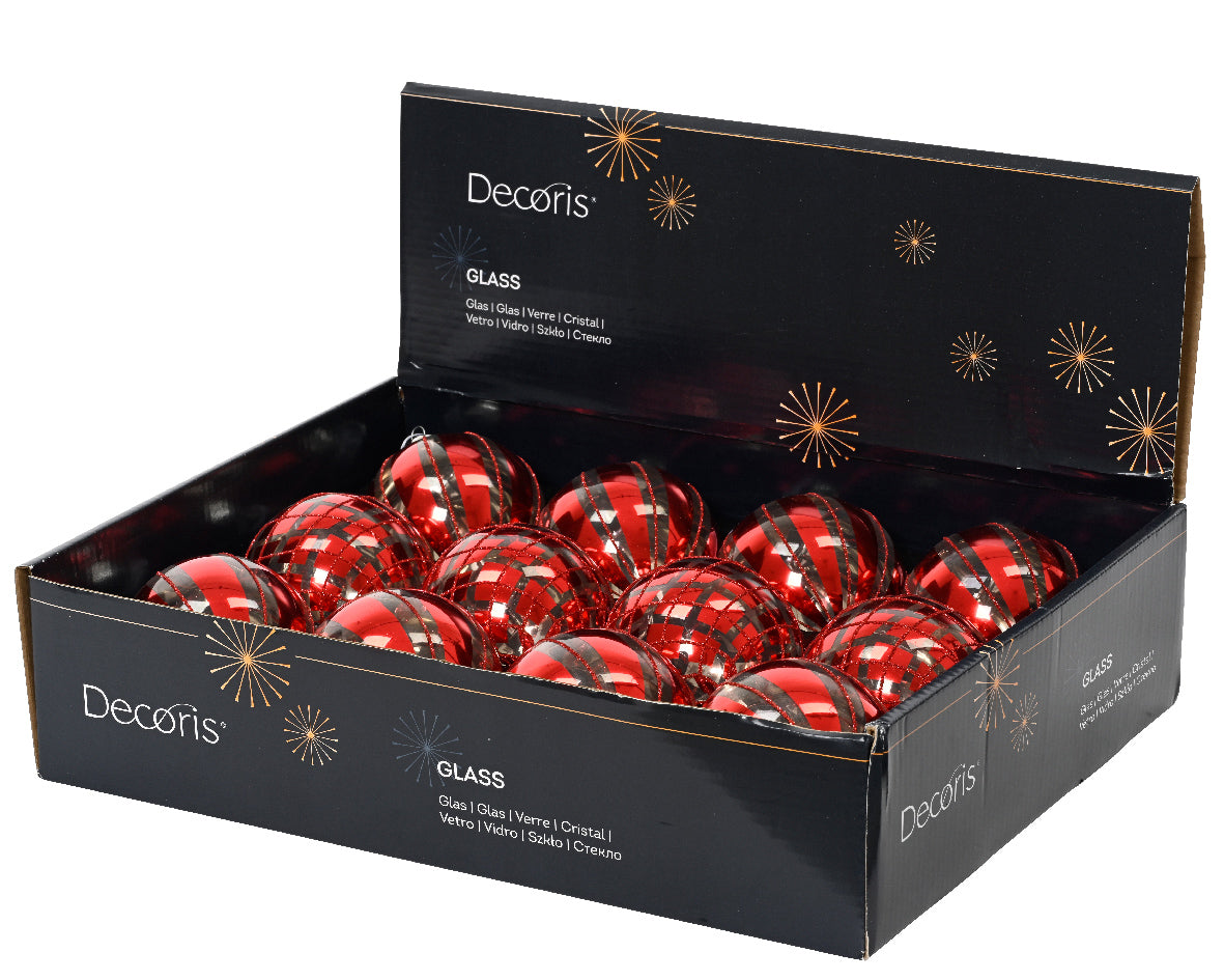 Χριστουγεννιάτικη Μπάλα 8 εκ με σχέδια (set 3 τεμαχίων)