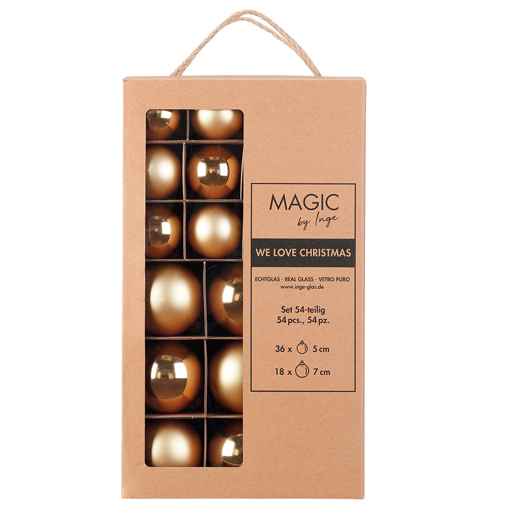 Set με 54 Χριστουγεννιάτικες Μπάλες 5 εκ. & 7 εκ. μονόχρωμες
