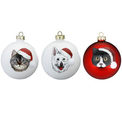 Χριστουγεννιάτικη Μπάλα 8 εκ με ζωγραφιά pet (set 3 τεμαχίων)