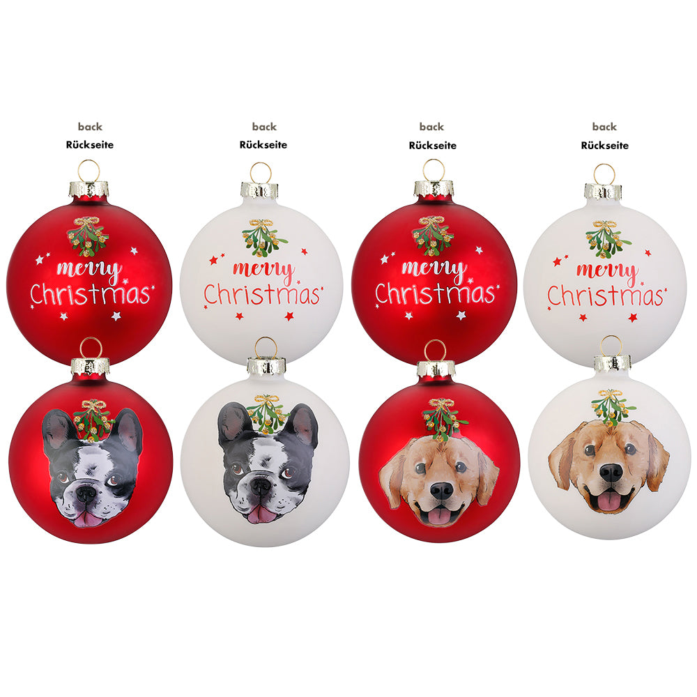 Χριστουγεννιάτικη Μπάλα 8 εκ με ζωγραφιά pet (set 2 τεμαχίων)