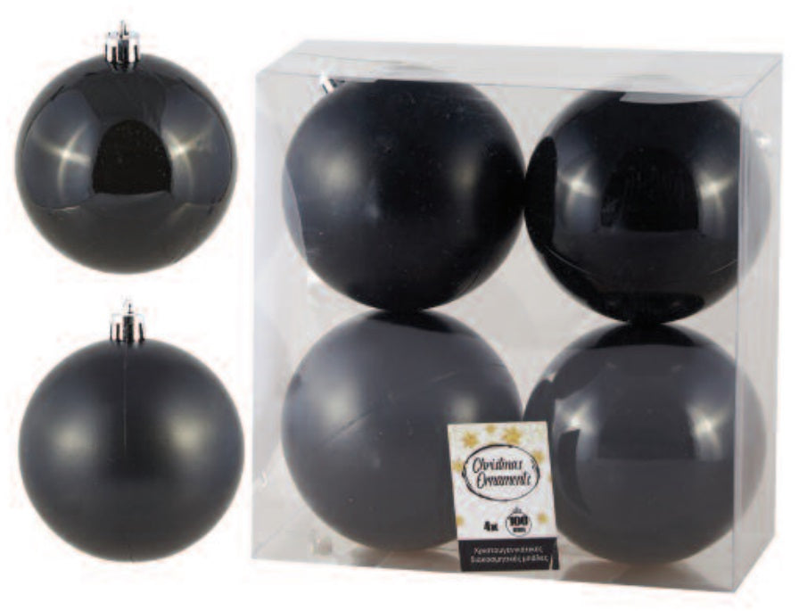 Μαύρη μπάλα 10 εκ. (set 4 τεμαχίων)
