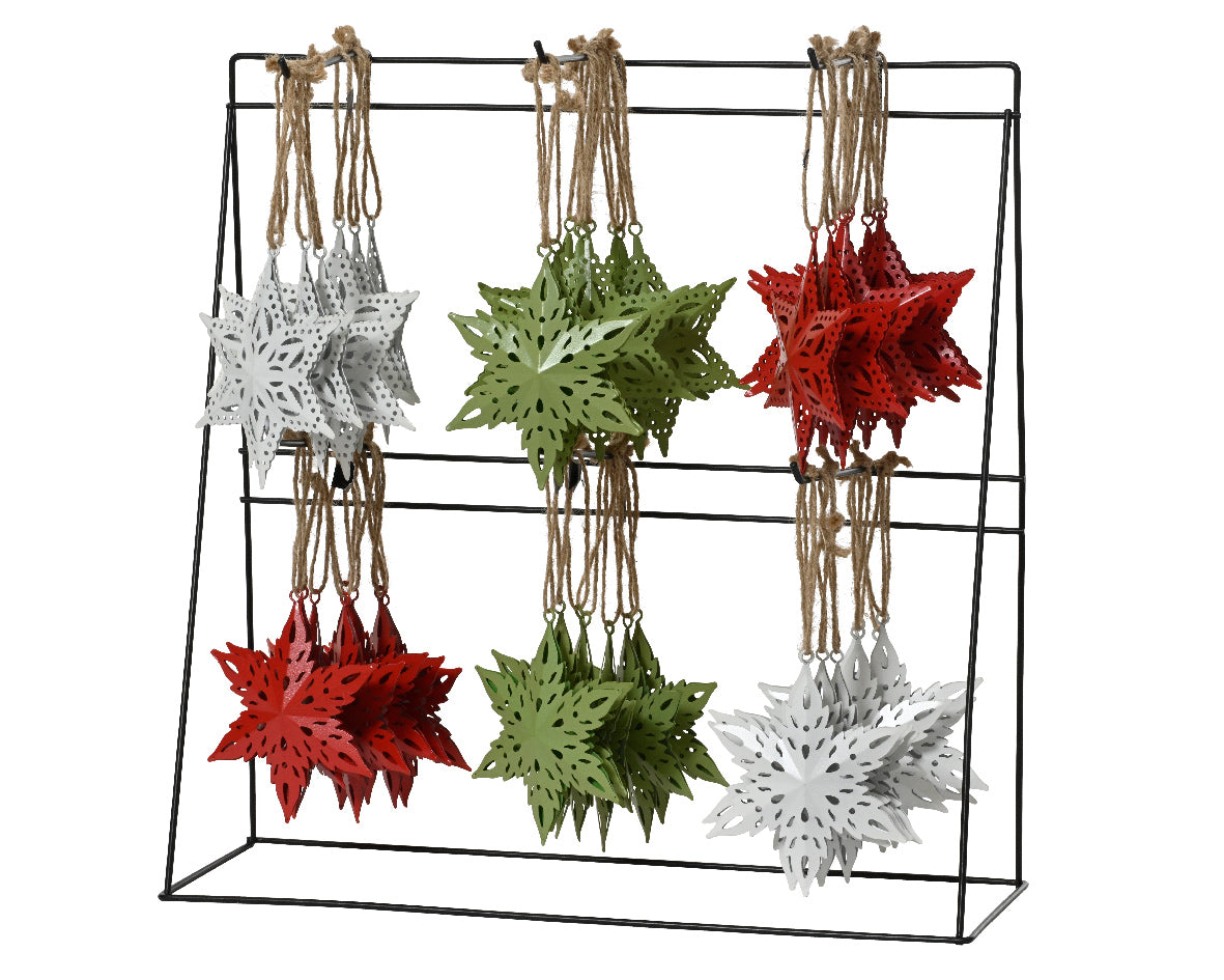 Χριστουγεννιάτικο κρεμαστό μεταλικό διακοσμητικό δέντρου (set 3 τεμαχίων)