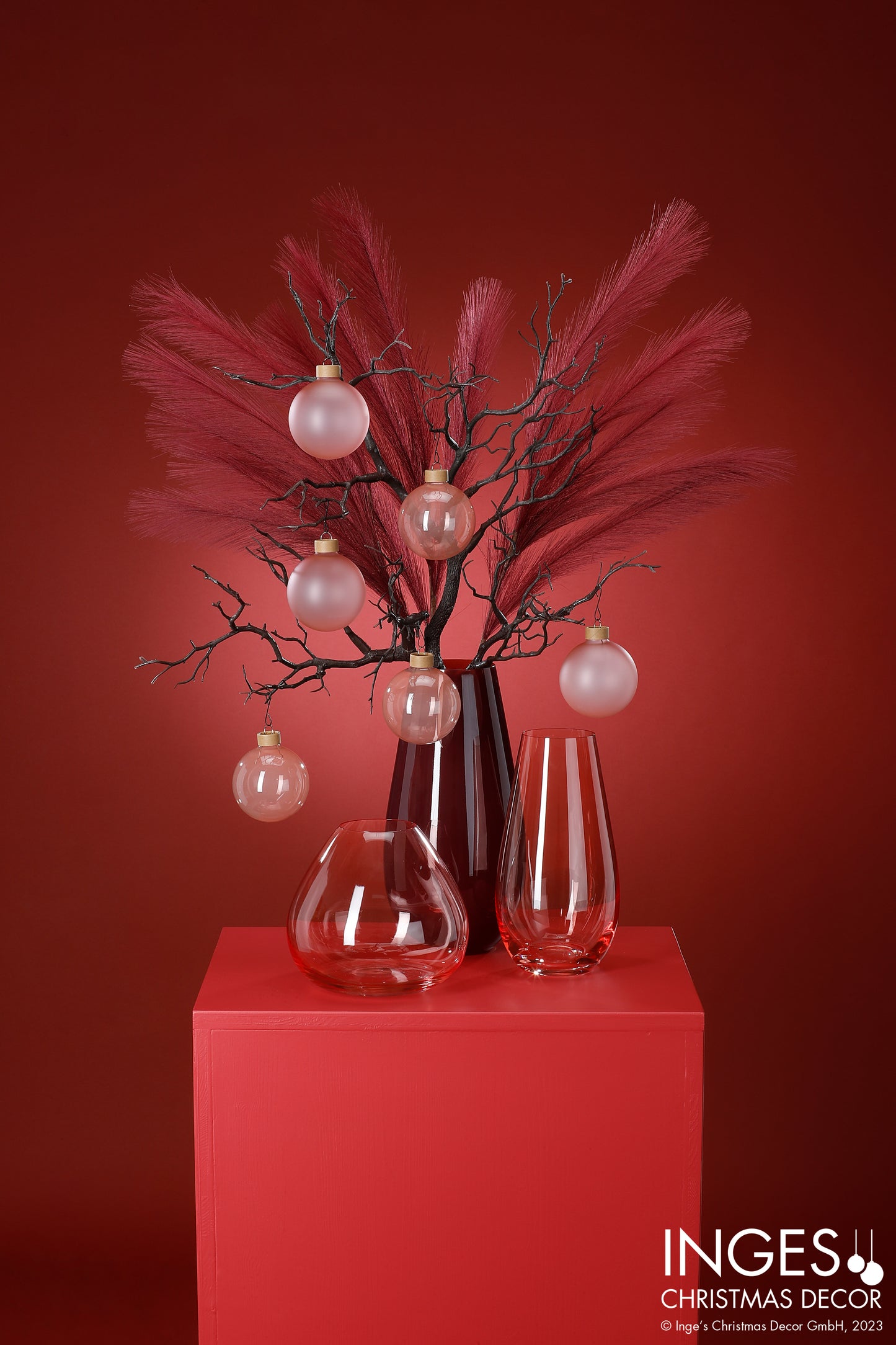 Χριστουγεννιάτικη Μπάλα 8 εκ. μονόχρωμη (set 6 τεμαχίων)