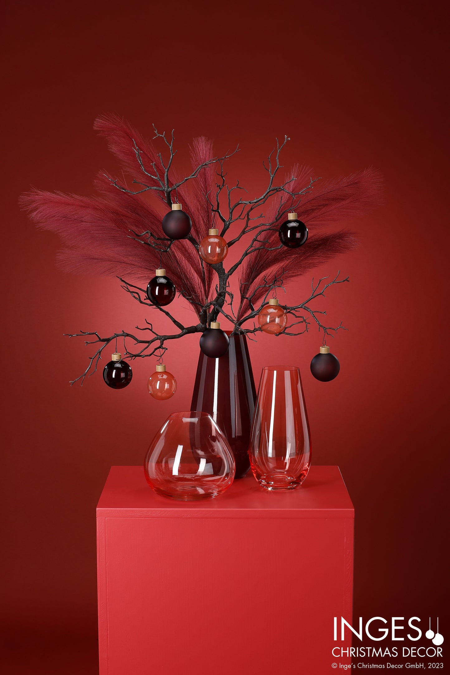 Χριστουγεννιάτικη Μπάλα 8 εκ. μονόχρωμη (set 6 τεμαχίων)