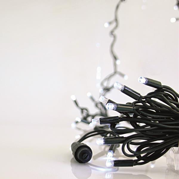 ΣΕΙΡΑ, 100 LED 5MM, 230V, ΠΡΑΣΙΝΟ ΚΑΟΥΤΣΟΥΚ ΚΑΛΩΔΙΟ, 90 ΛΕΥΚΑ LED KAI 10 ΛΕΥΚΑ FLASH LED