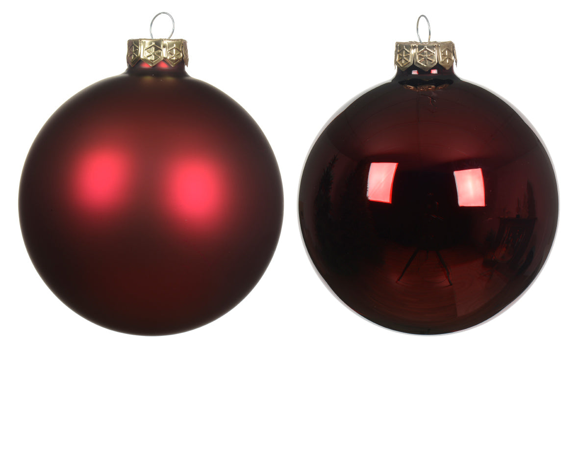 Χριστουγεννιάτικη Μπάλα 8 εκ. μονόχρωμη (set 6 τεμαχίων)