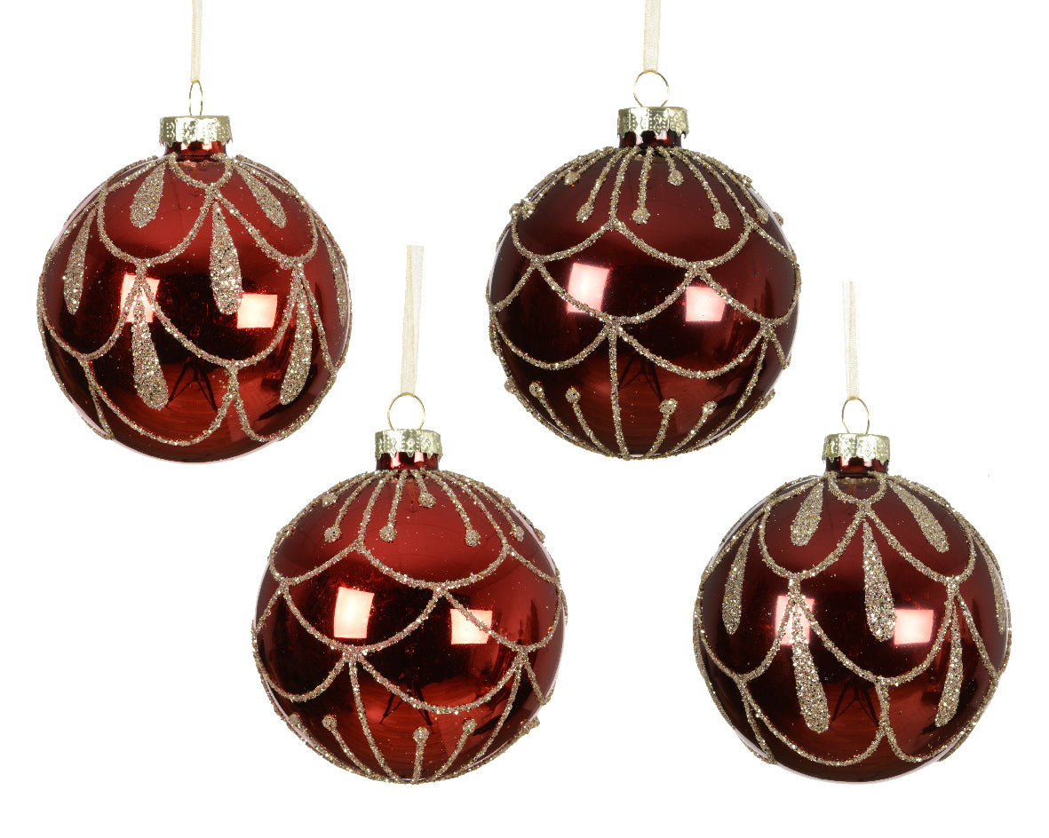 Χριστουγεννιάτικη Μπάλα 8 εκ. (set 2 τεμαχίων)