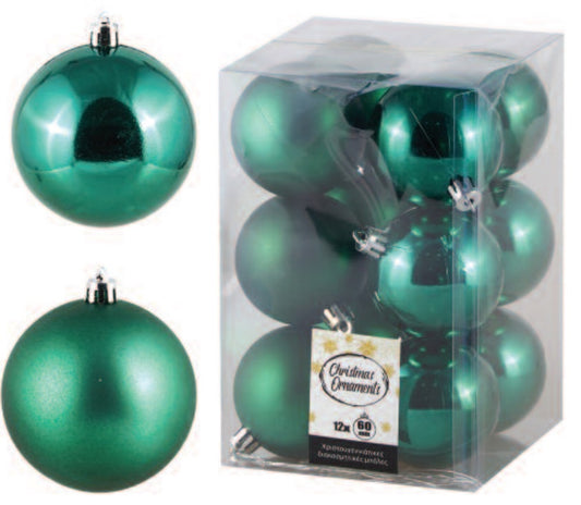 Πράσινη (σμαραγδί) μπάλα 6 εκ. (set 12 τεμαχίων)