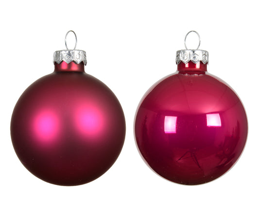 Χριστουγεννιάτικη Μπάλα 8 εκ. μονόχρωμη (set 6 τεμαχίων)