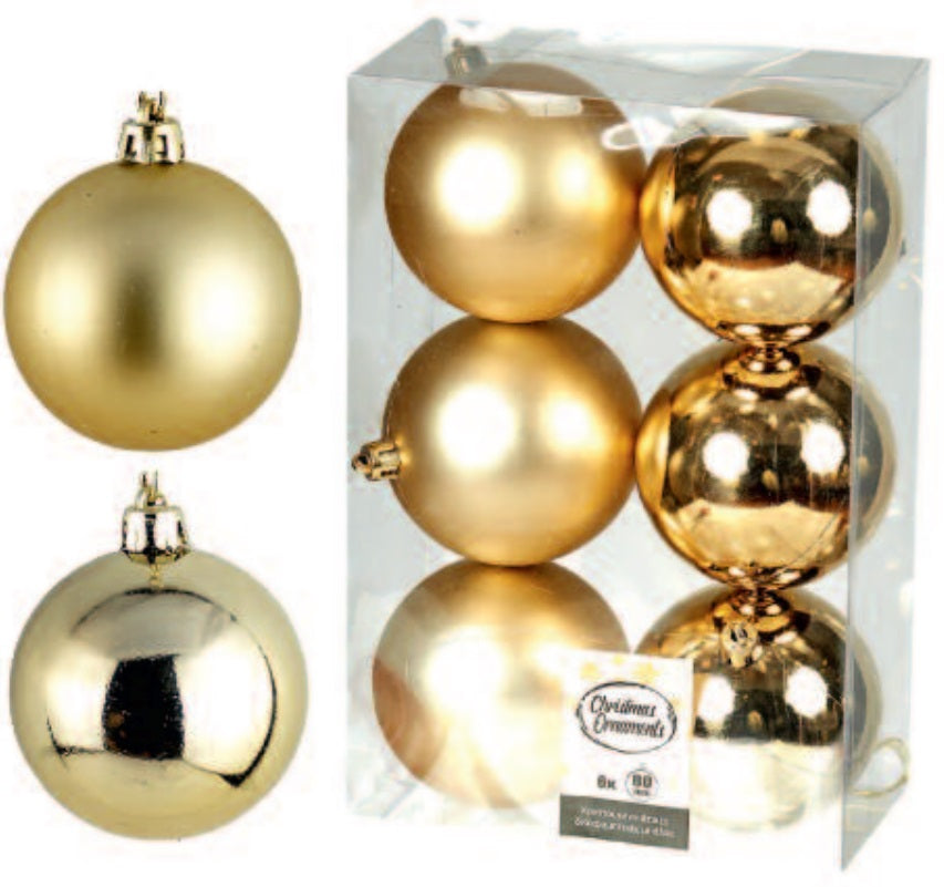 Χρυσή μπάλα 8 εκ. (set 6 τεμαχίων)