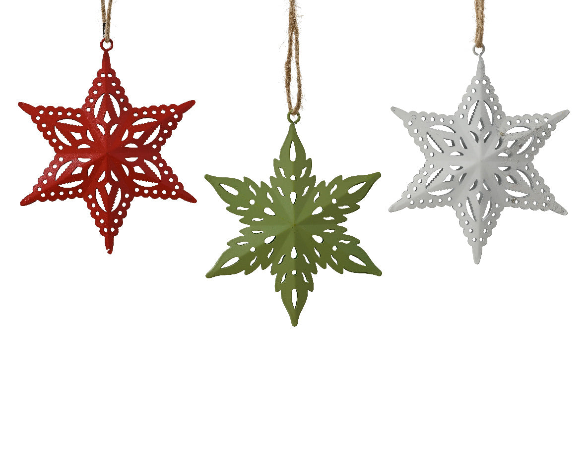 Χριστουγεννιάτικο κρεμαστό μεταλικό διακοσμητικό δέντρου (set 3 τεμαχίων)