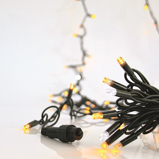 ΣΕΙΡΑ, 100 LED 5MM, 230V, ΠΡΑΣΙΝΟ ΚΑΟΥΤΣΟΥΚ ΚΑΛΩΔΙΟ, 90 ΘΕΡΜΑ ΛΕΥΚΑ LED KAI 10 ΛΕΥΚΑ FLASH LED