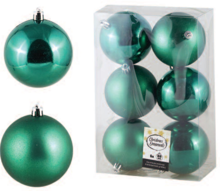 Πράσινη (σμαραγδί) μπάλα 8 εκ. (set 6 τεμαχίων)