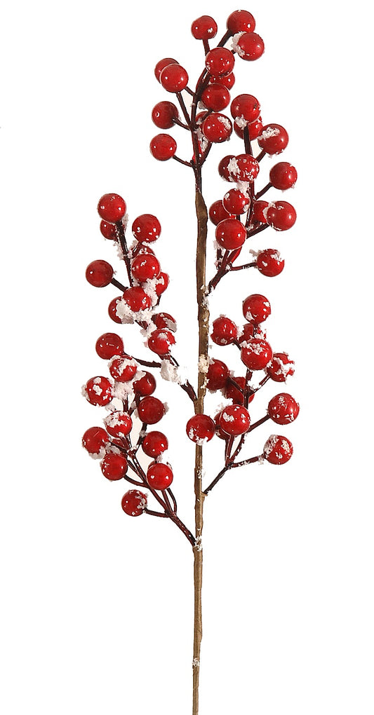Διακοσμητικό κλαδί με χιονισμένα berries 55 εκ.